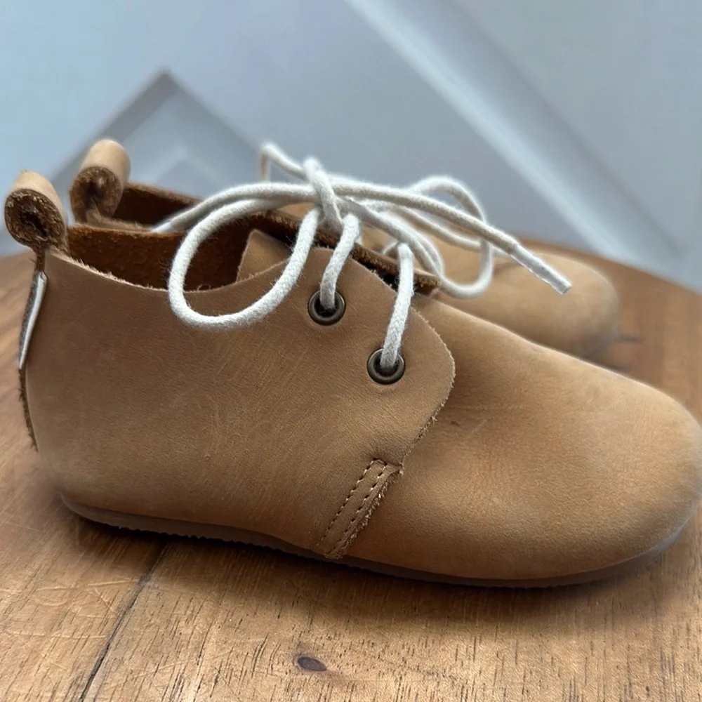 Tan Leather Kids Shoes